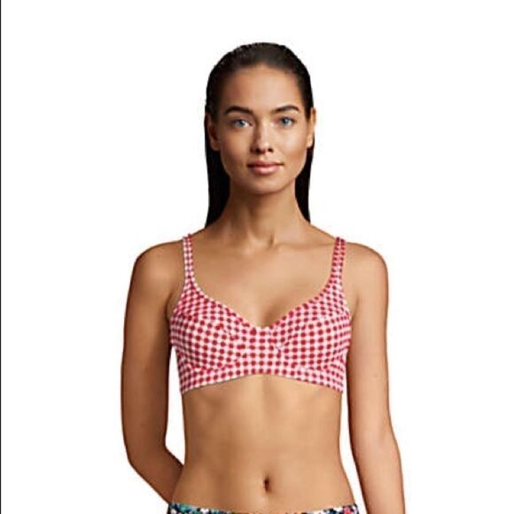 Land’s End reversible underwire bikini adjustable gingham floral Various - Picture 4 of 7